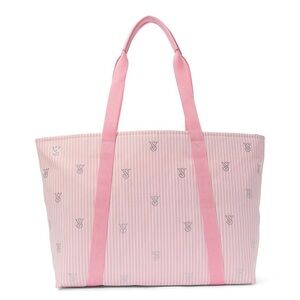 NWT Victoria's Secret Pink Striped Rhinestone Tote Bag LIMITED EDITION